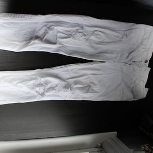 Hollister Cropped White Jeans